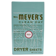 Mrs. Meyer's Clean Day Dryer Sheets, Basil, 80ct