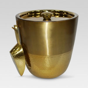 Hammered Gold Finish Ice Bucket