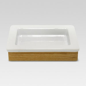 Ash Wood Soap Dish White