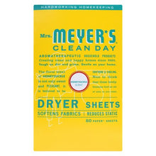 Mrs. Meyer's Clean Day Dryer Sheets, Honeysuckle, 80ct