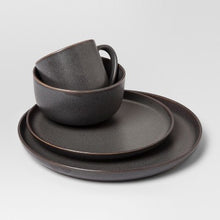 Stoneware 16pc Dinnerware Set Black