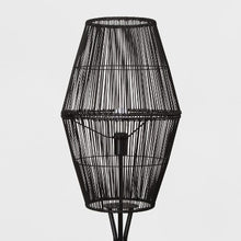 Rattan Diamond Tripod Floor Lamp Black